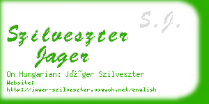 szilveszter jager business card